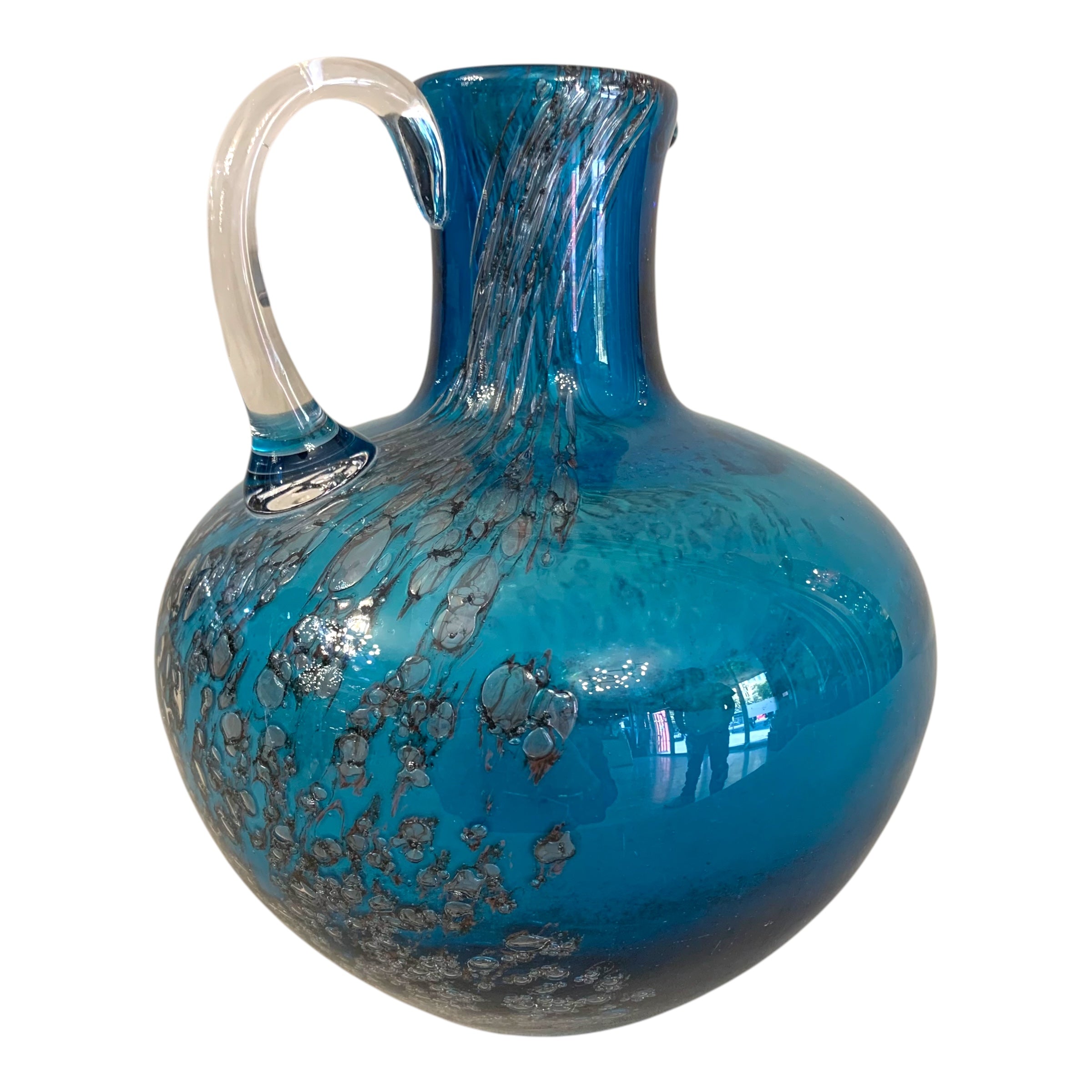 Decantador Murano azul y plata. SXX