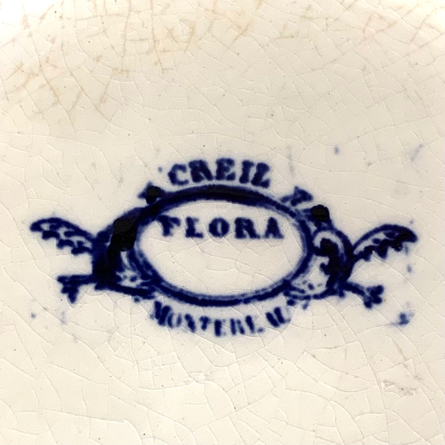 Par de soperas de porcelana francesa "Creil & Montereau" SXIX