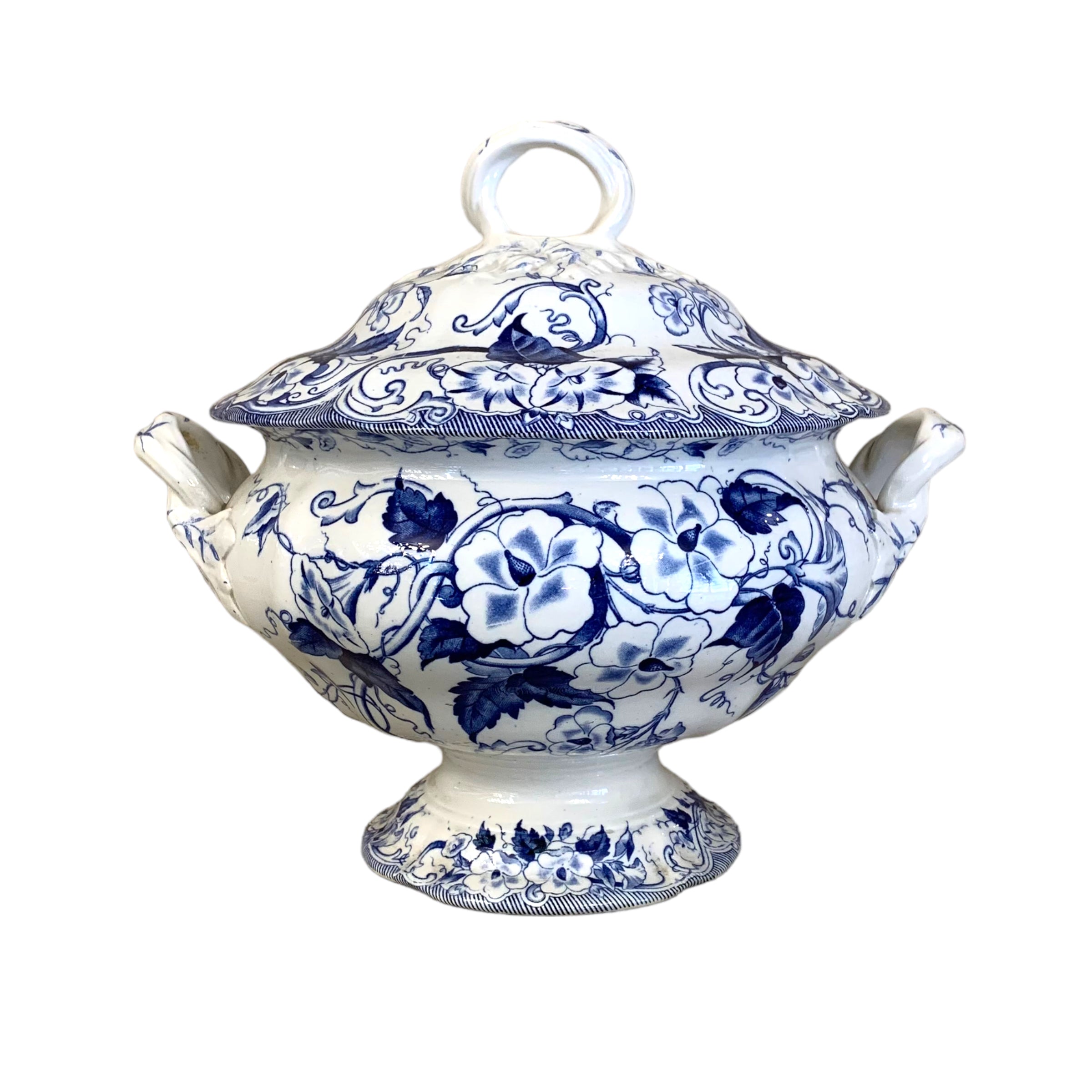 Sopera de porcelana francesa "Creil & Montereau" SXIX