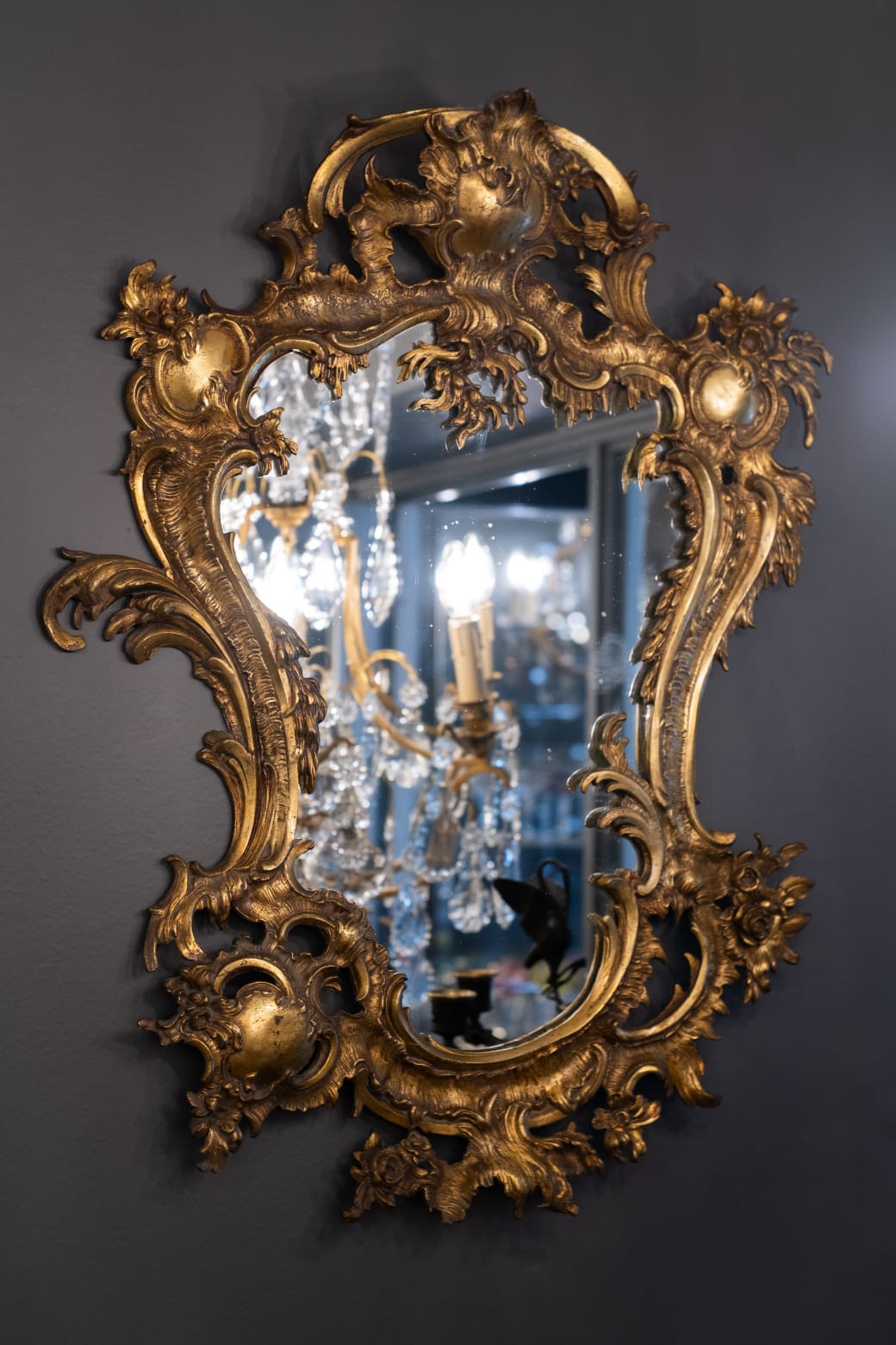 Espejo de bronce Neo-Barroco. SXIX
