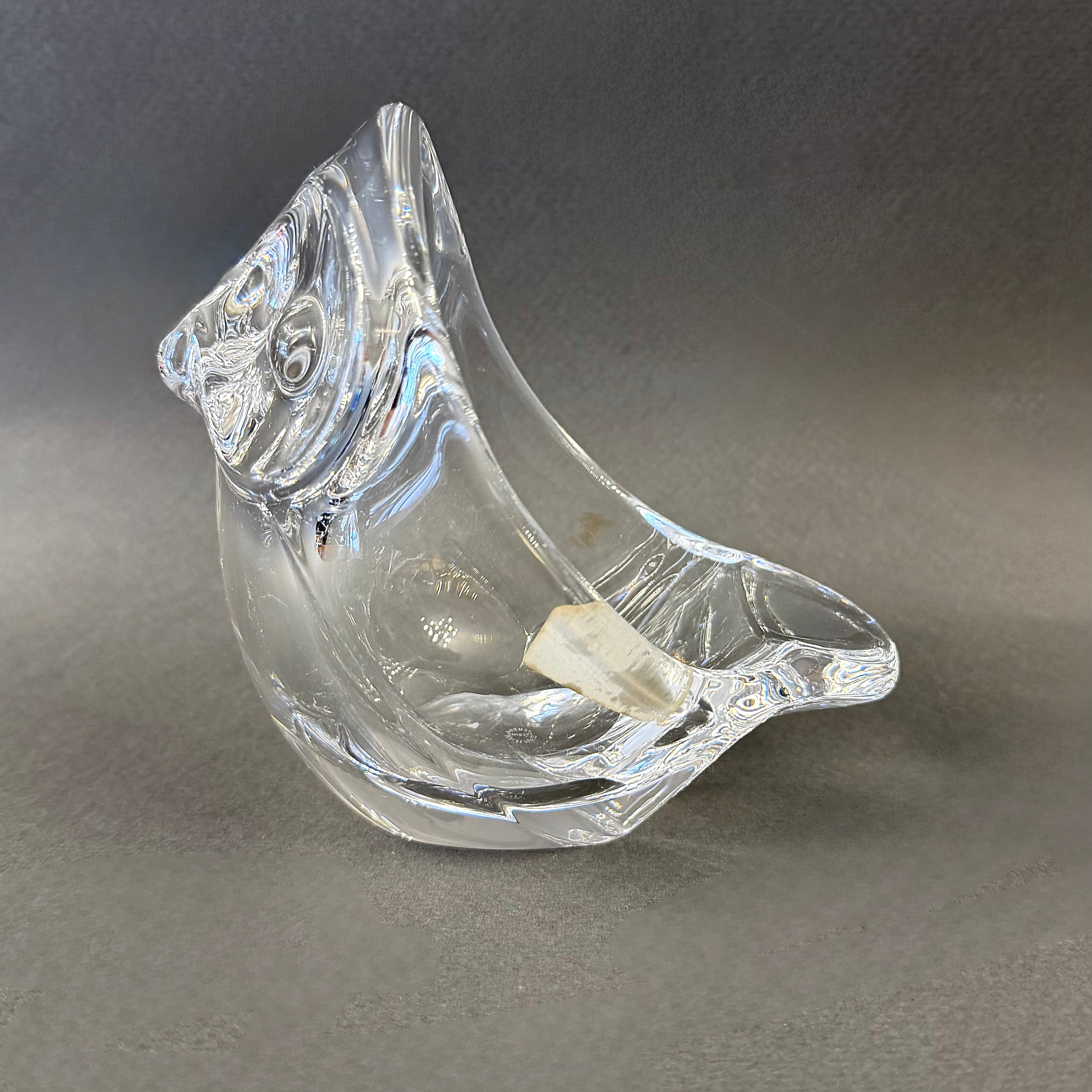 Búho de cristal francés Vannes-le-Chatel. Francia SXX
