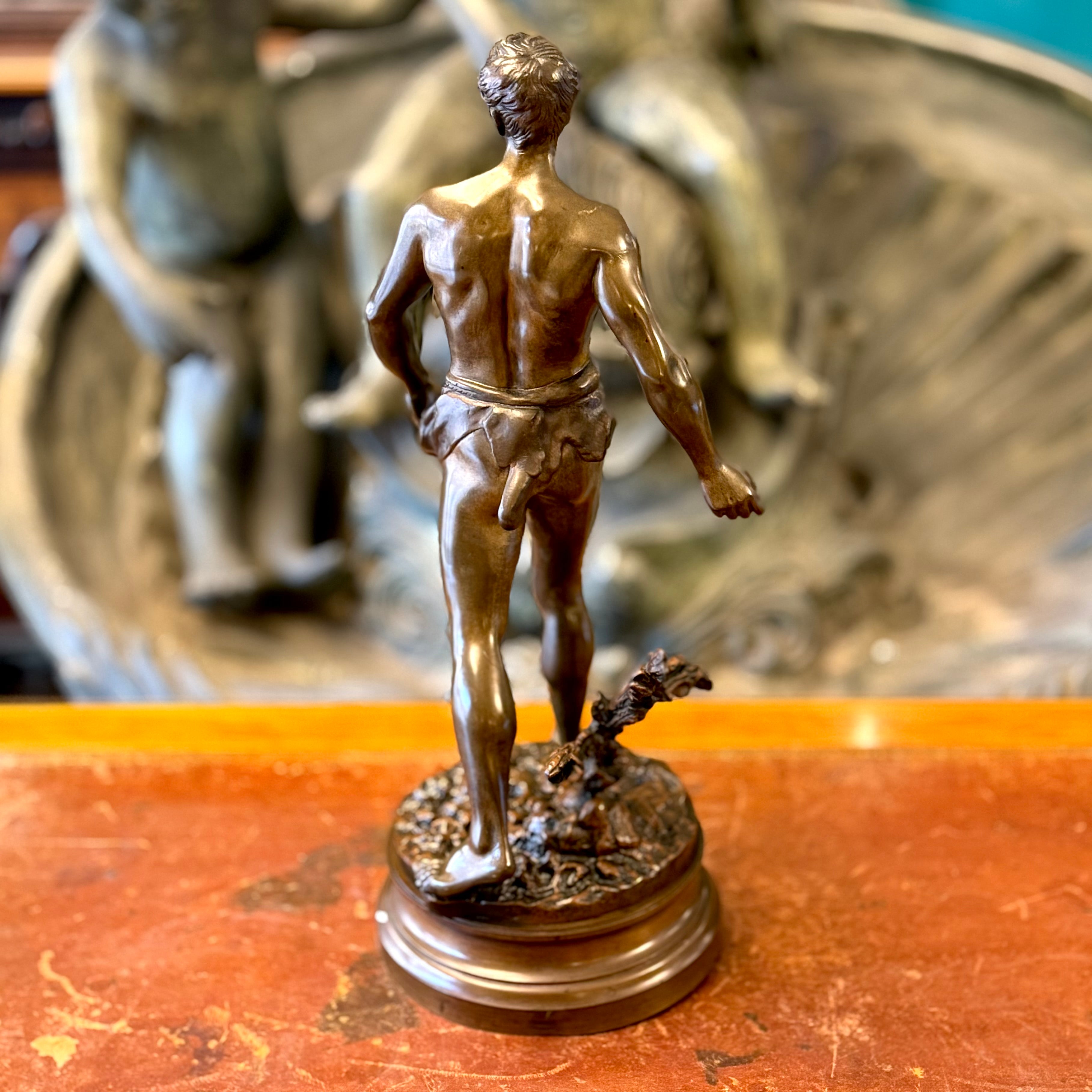 Escultura francesa de bronce titulada "SEMEUR" A. Gaudez. Francia SXIX