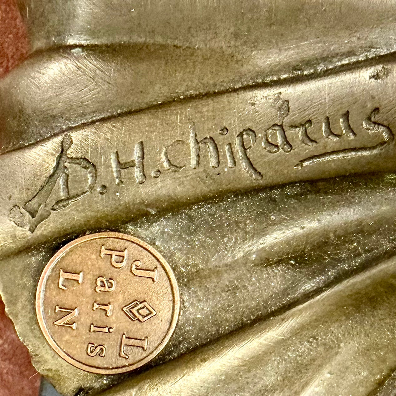 Bailarina de bronce Art-Deco firmada Demetre Chiparus. Francia SXX
