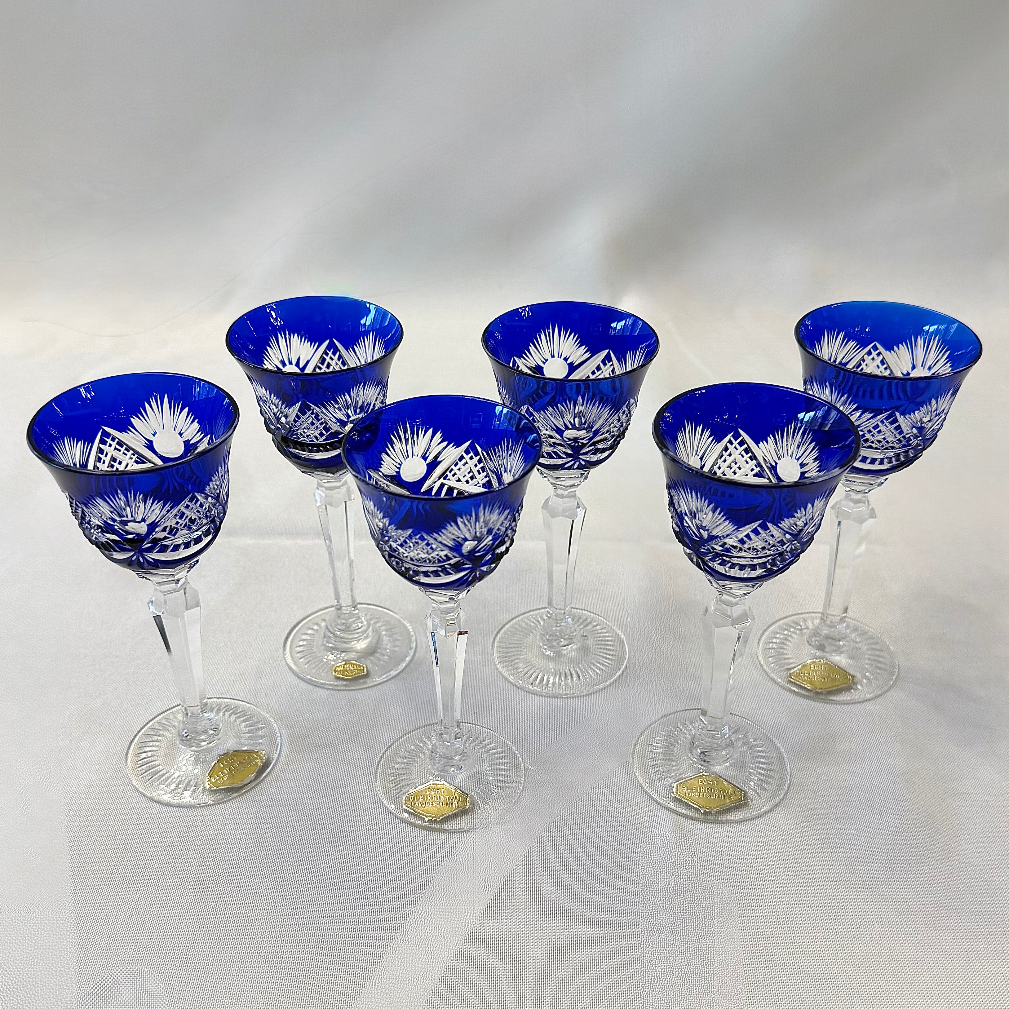 Juego seis copas cristal cortado alemanas. Alemania SXX