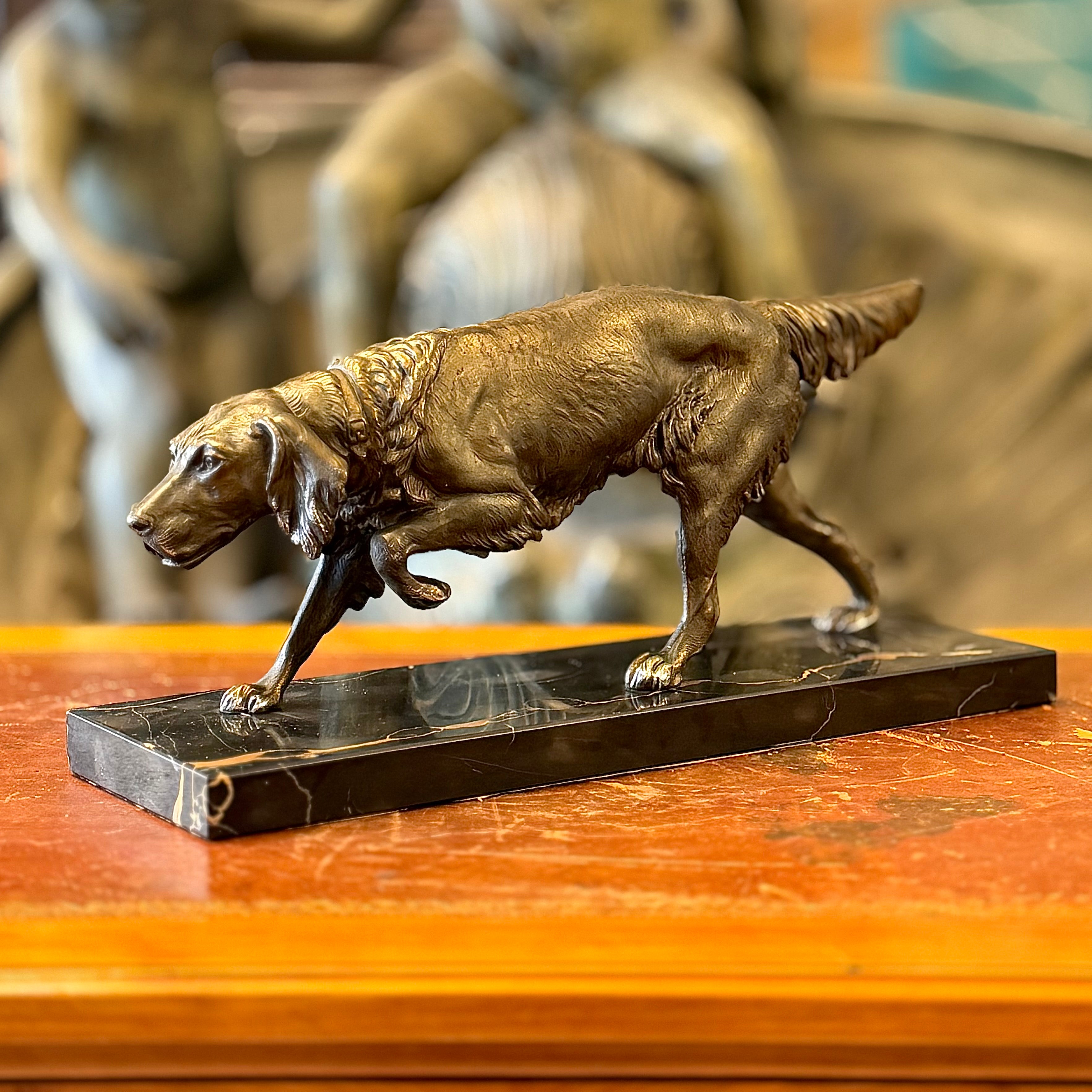 Escultura perro bronce Clovis Edmond Masson. Francia SXIX