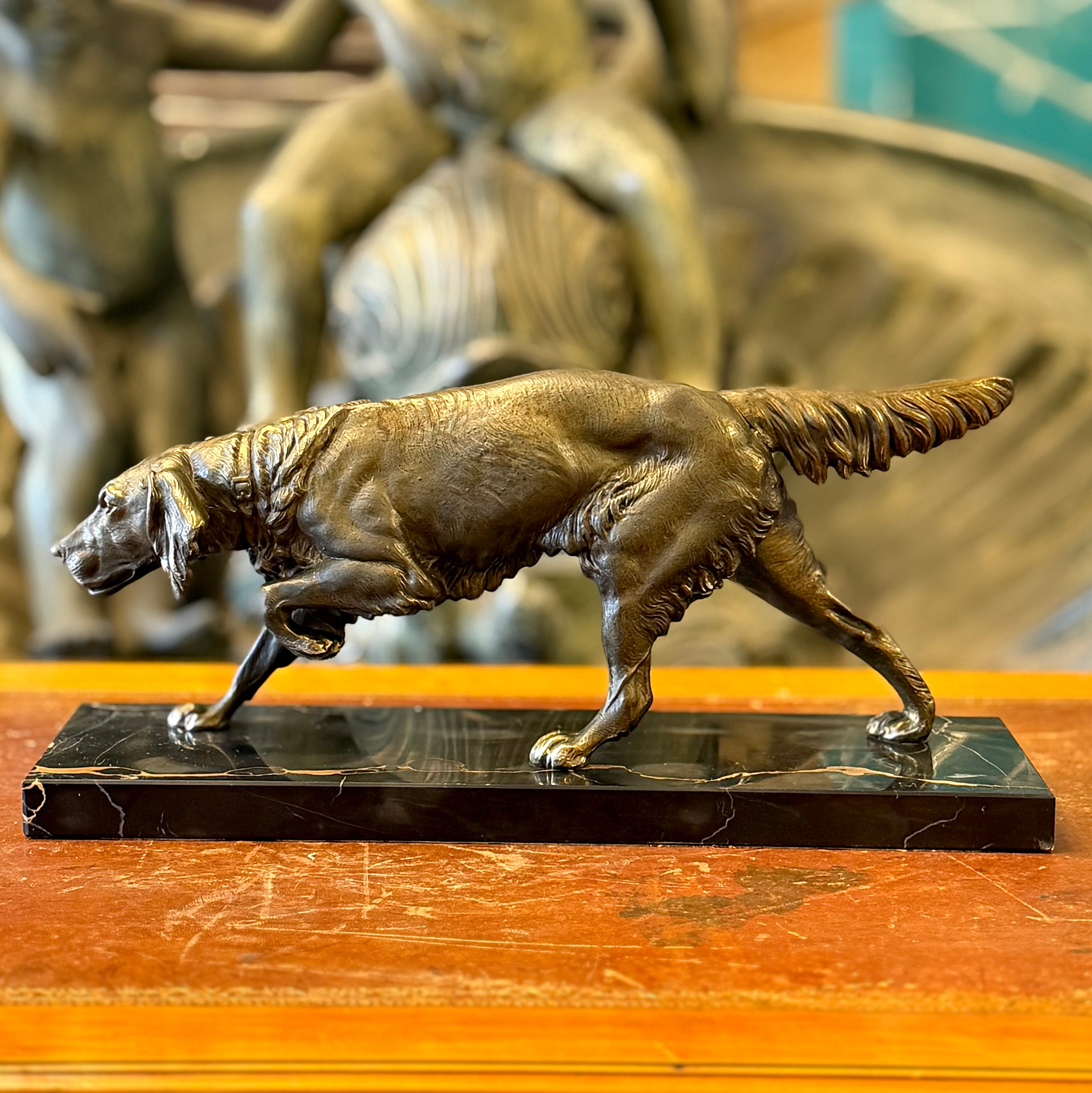 Escultura perro bronce Clovis Edmond Masson. Francia SXIX