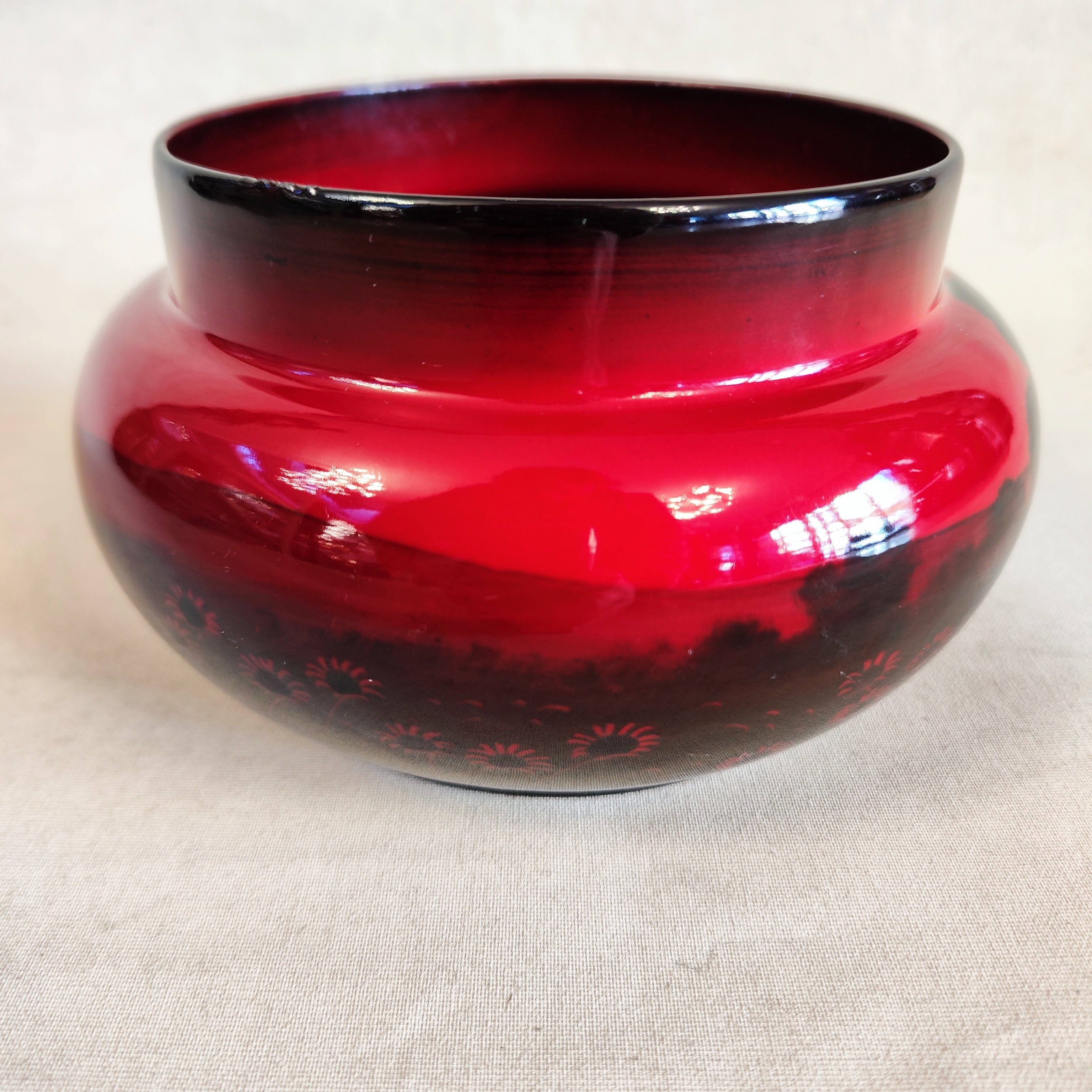 Pequeño centro de mesa Royal Doulton Flambe. Inglaterra. Principios SXX