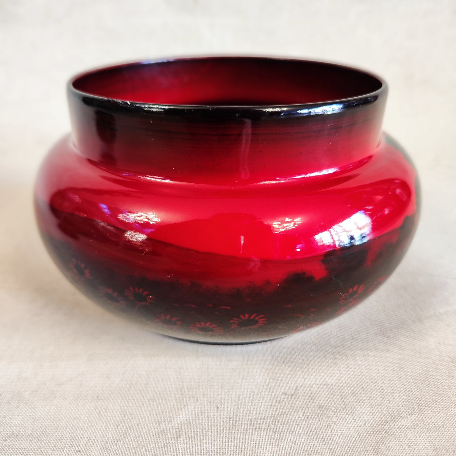 Pequeño centro de mesa Royal Doulton Flambe. Inglaterra. Principios SXX
