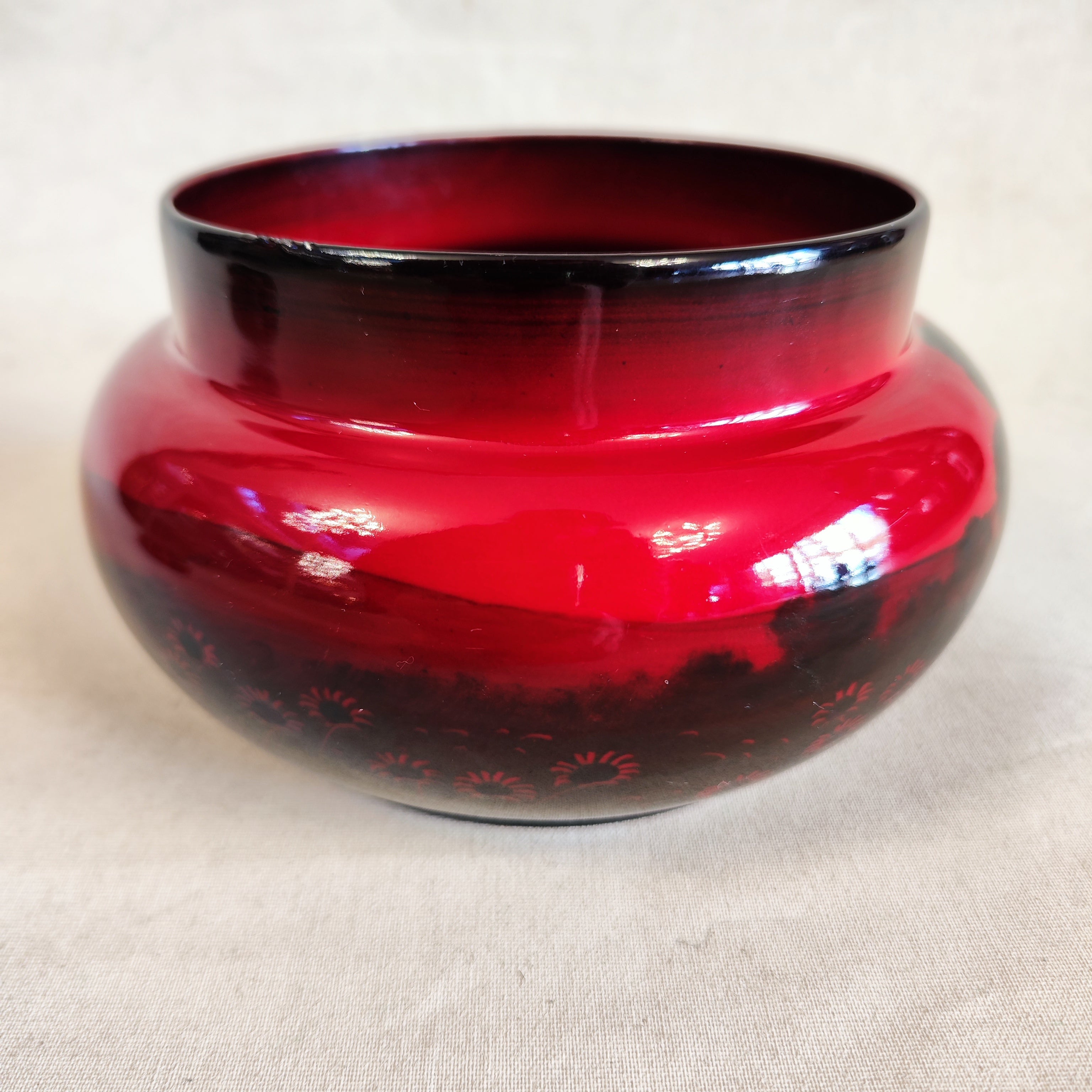 Pequeño centro de mesa Royal Doulton Flambe. Inglaterra. Principios SXX