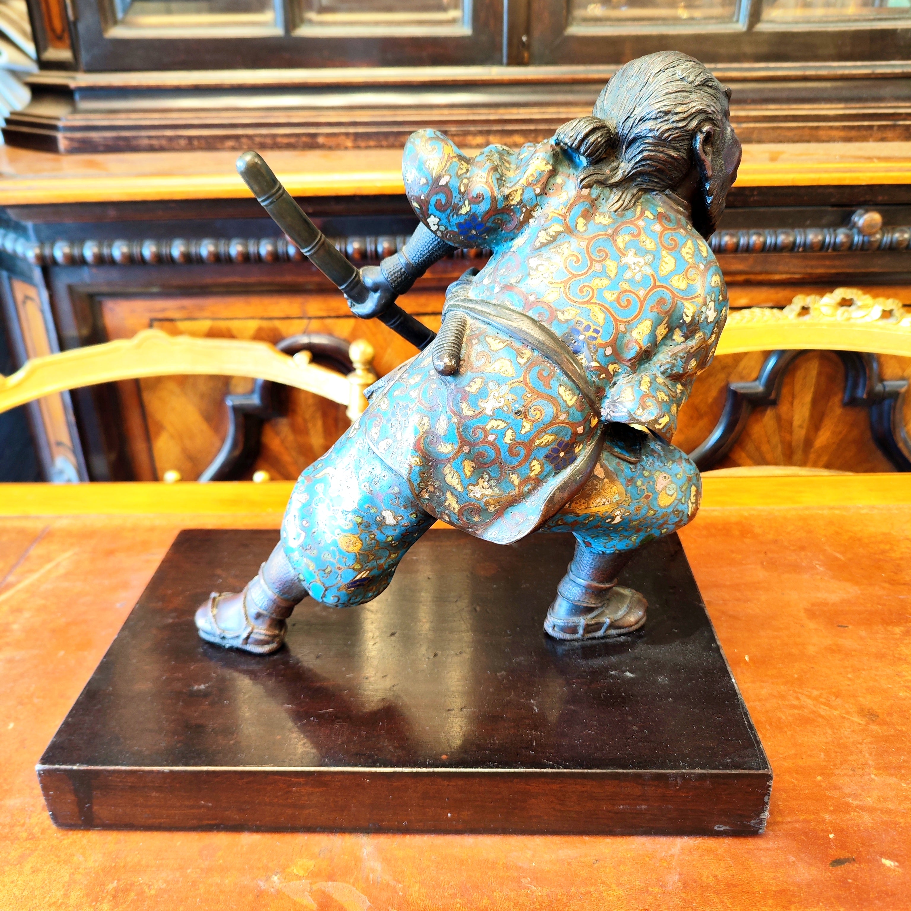 Samurái cloissone Meiji época EDO. Japón SXIX