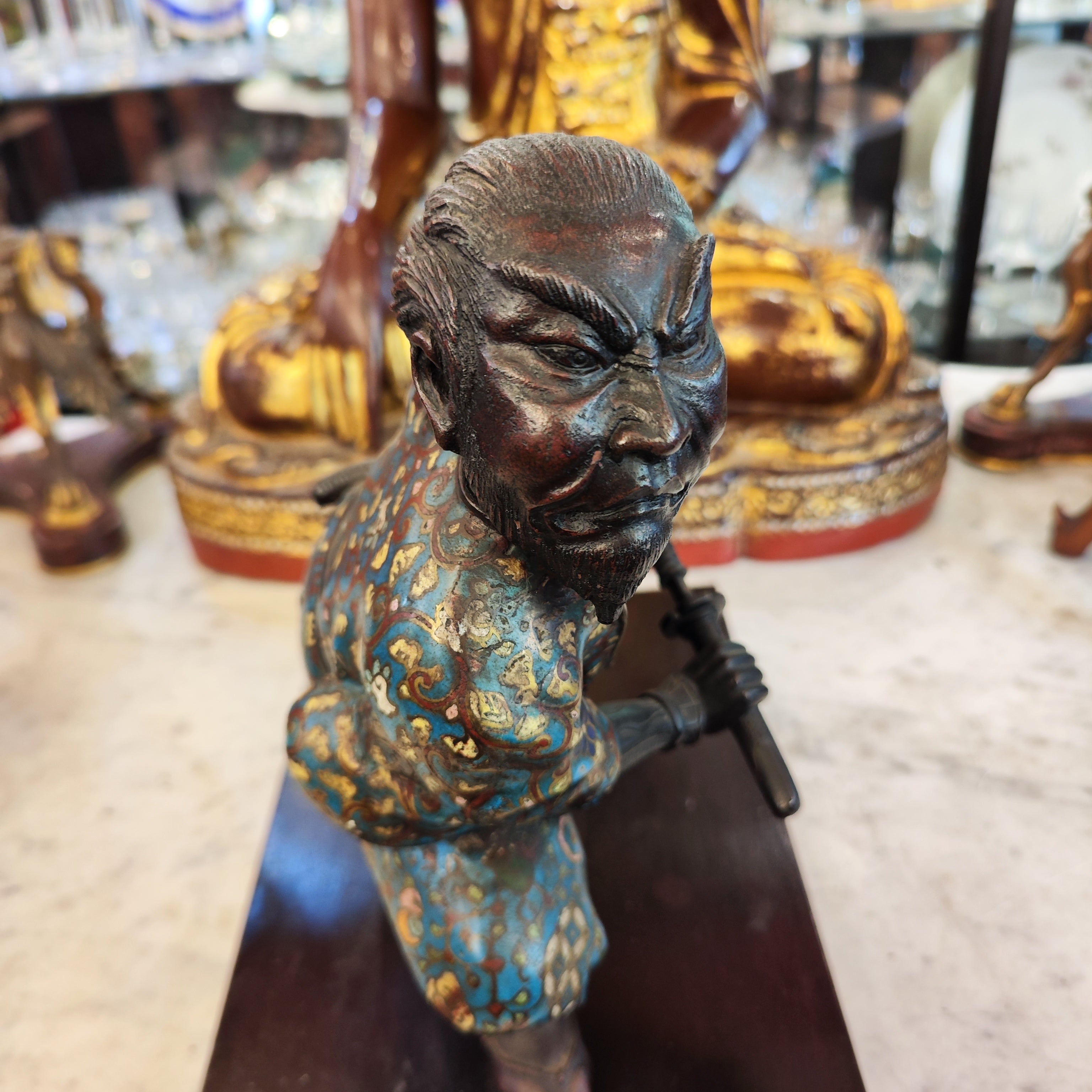 Samurái cloissone Meiji época EDO. Japón SXIX