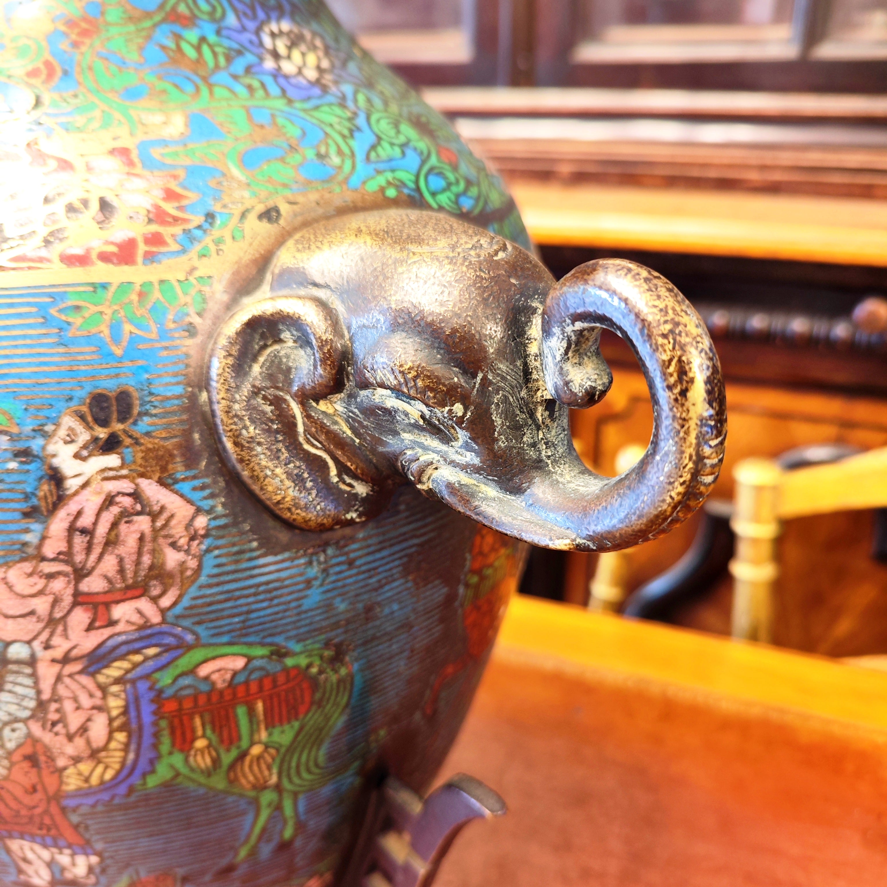 Gran cloissone japones Meiji epoca Edo. Japon fines XIX