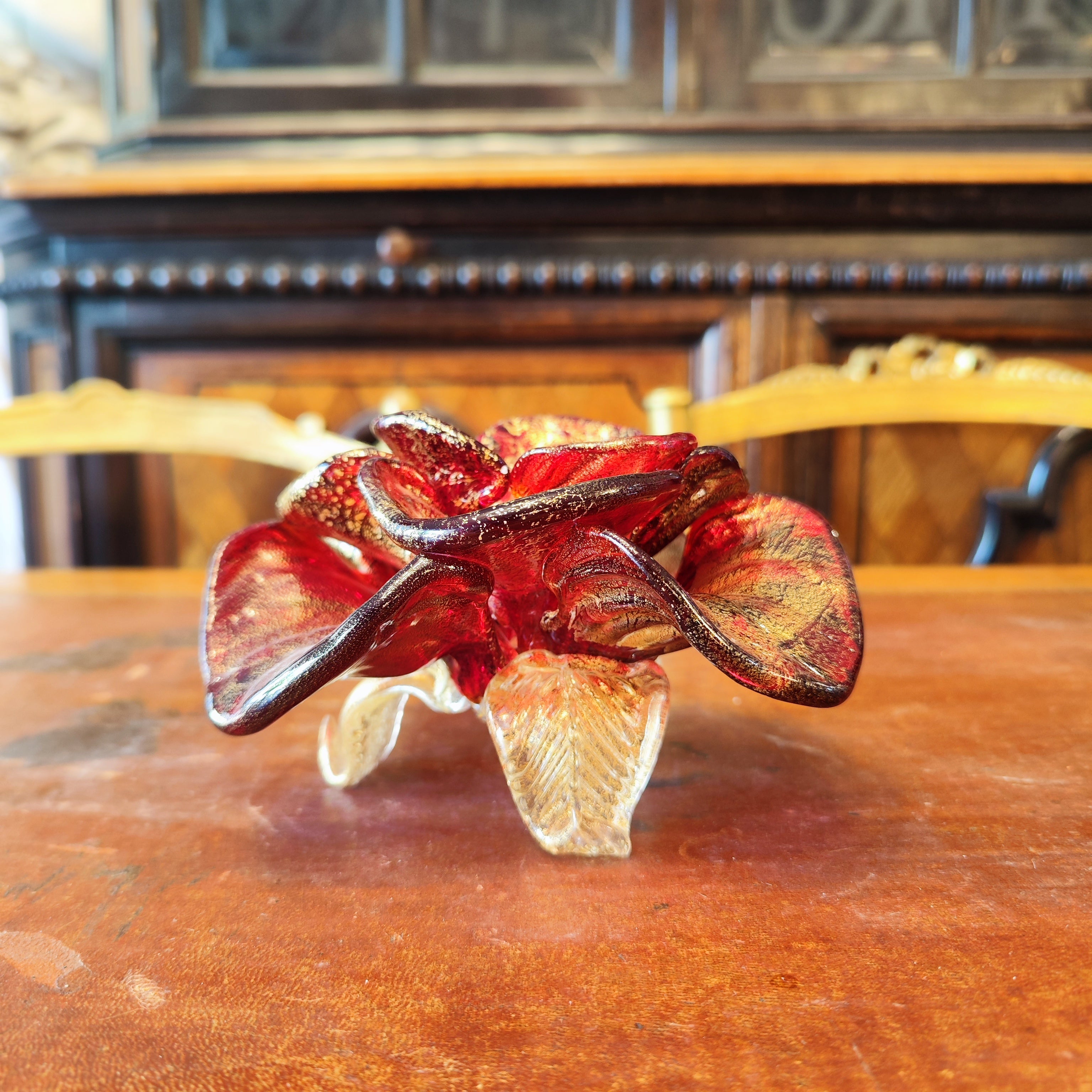 Candelabro Rosa de Murano. Italia SXX