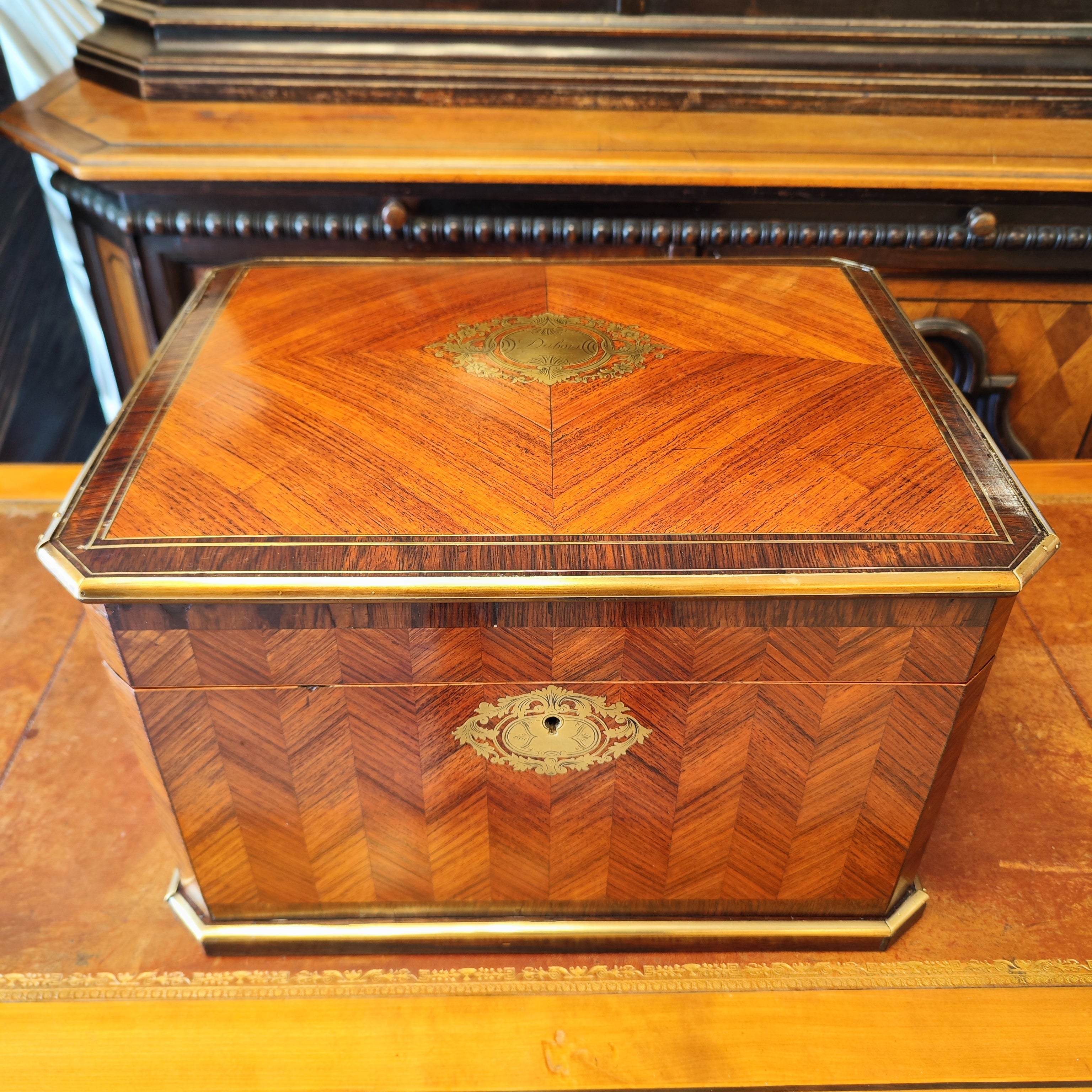 Gran joyero de madera epoca Napoleon III. Francia SXIX