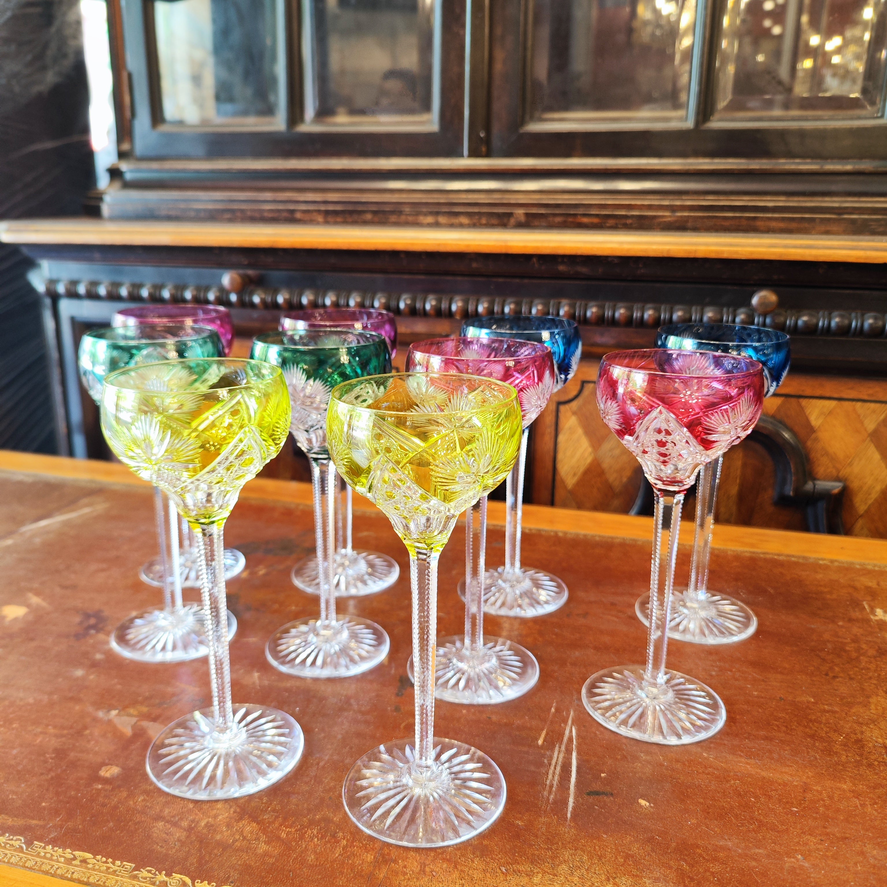 Juego de diez copas cristal Frances. Francia SXX