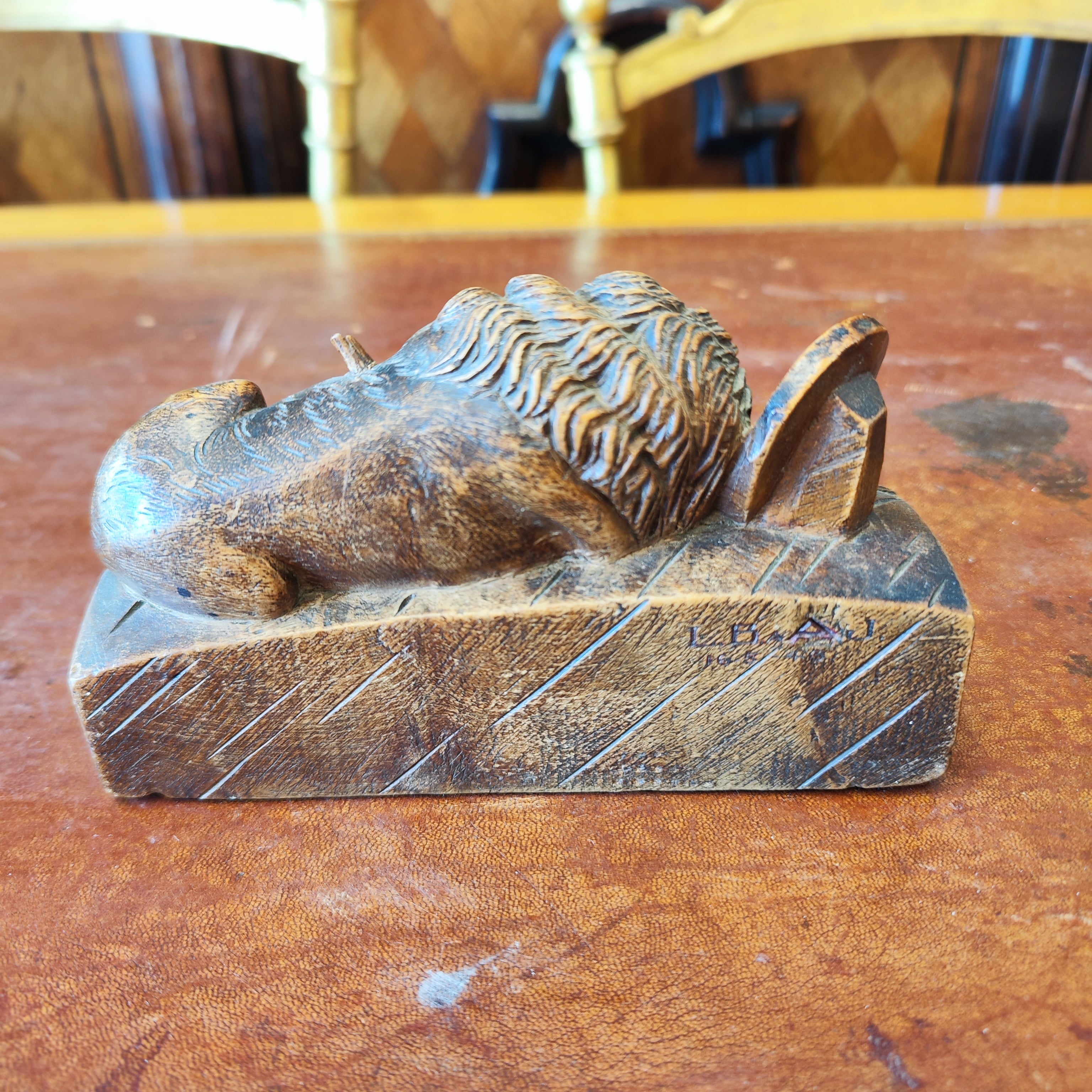 Leon de Lucerna firma Lukas Ahorn (1789-1856). Francia SXIX