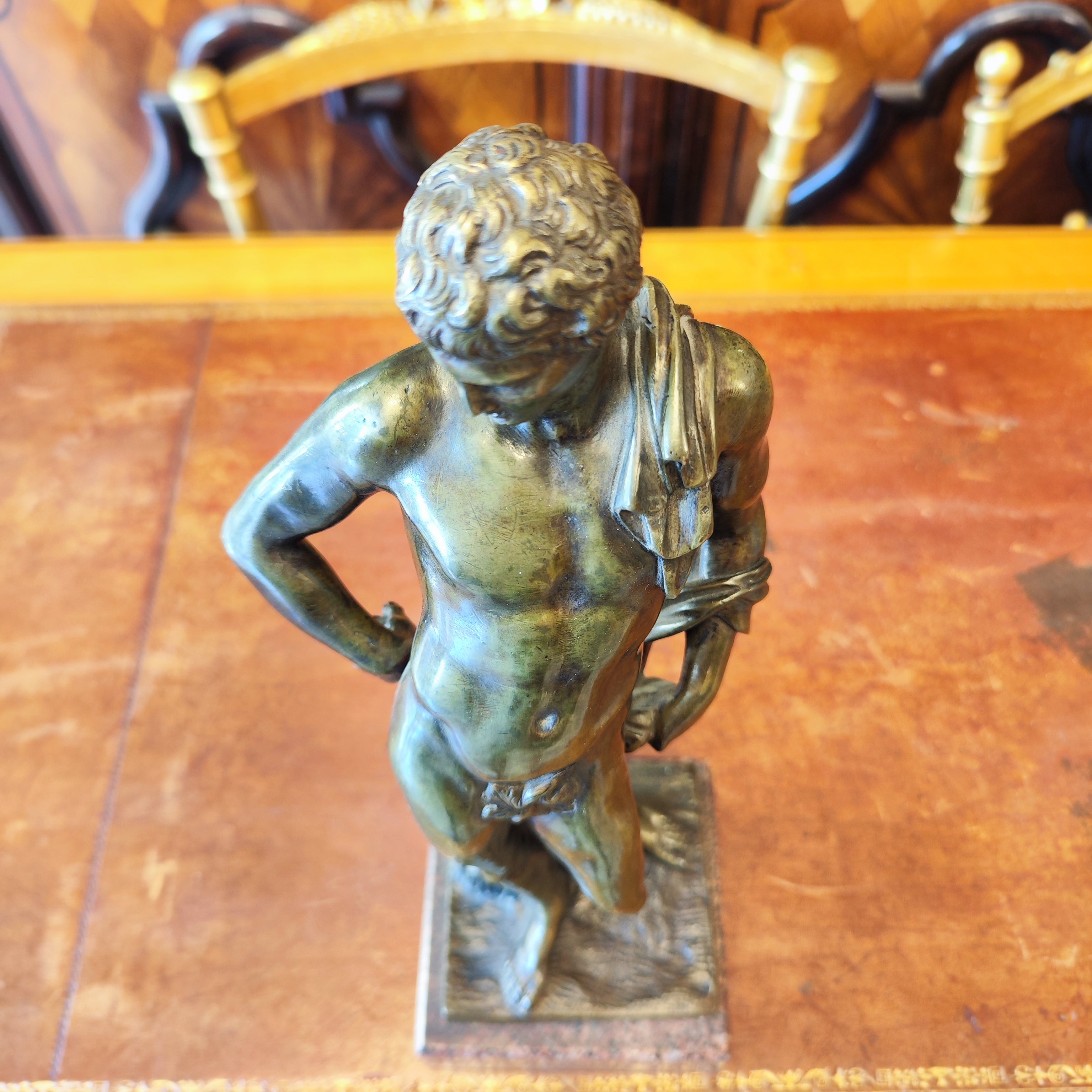 Escultura italiana de bronce dios Apolo. SXIX