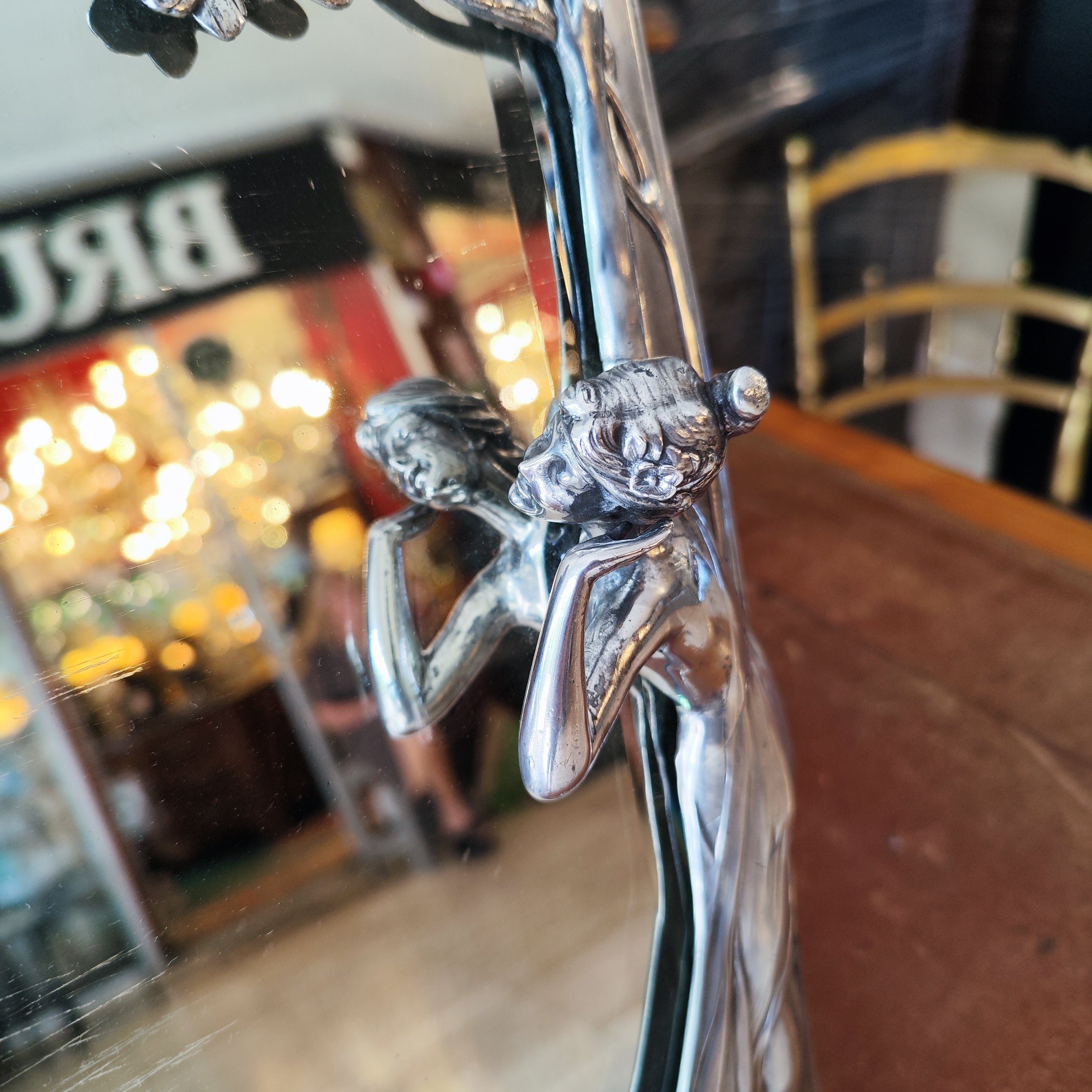 Espejo WMF "primer cuco" época Art Nouveau. Alemania SXX