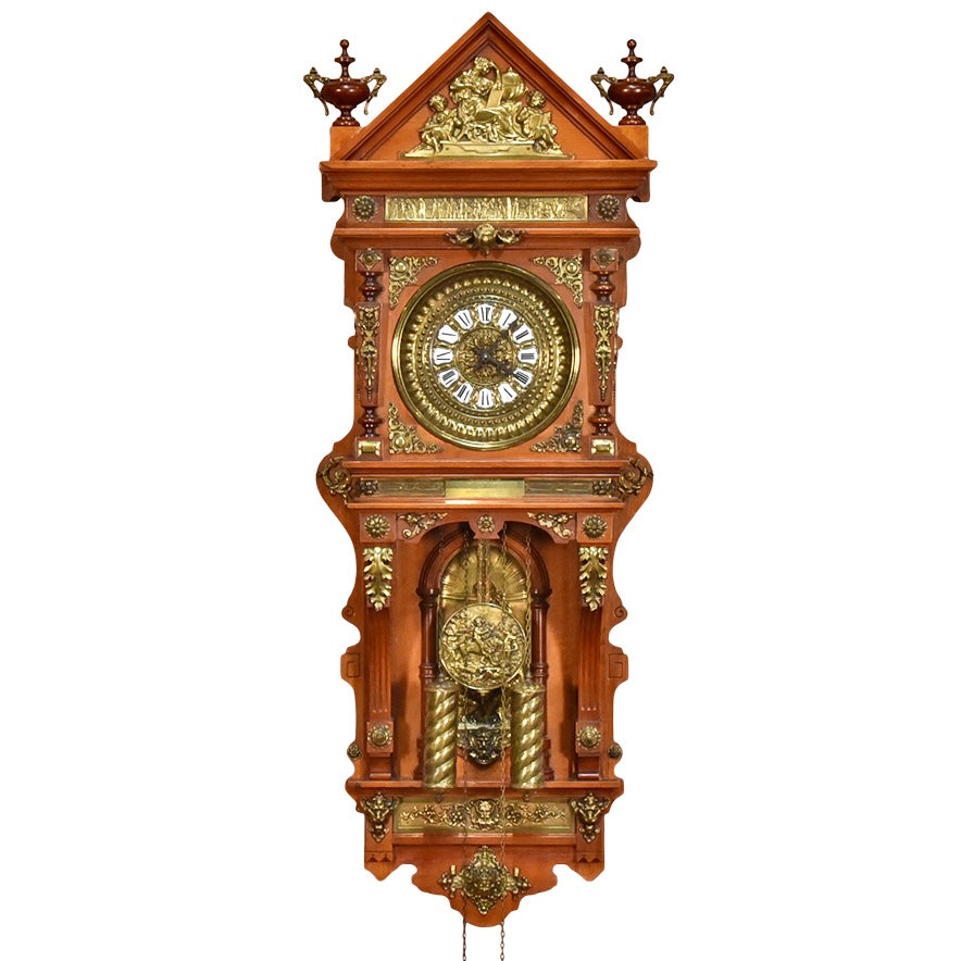Espectacular reloj de pared Americano Ansonia. EE.UU siglo XIX