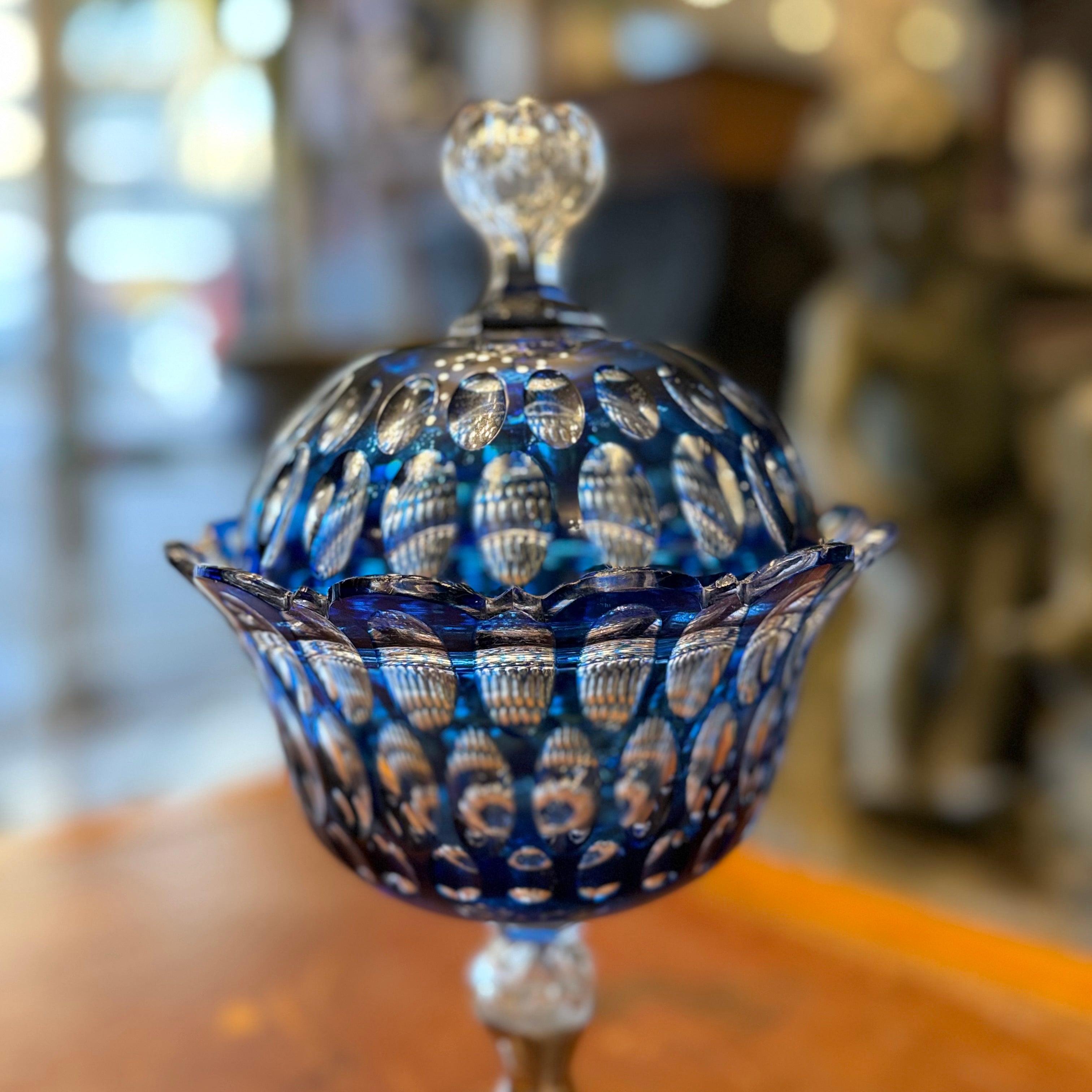 Dulcero de cristal cortado belga de lonjas. Bélgica SXX