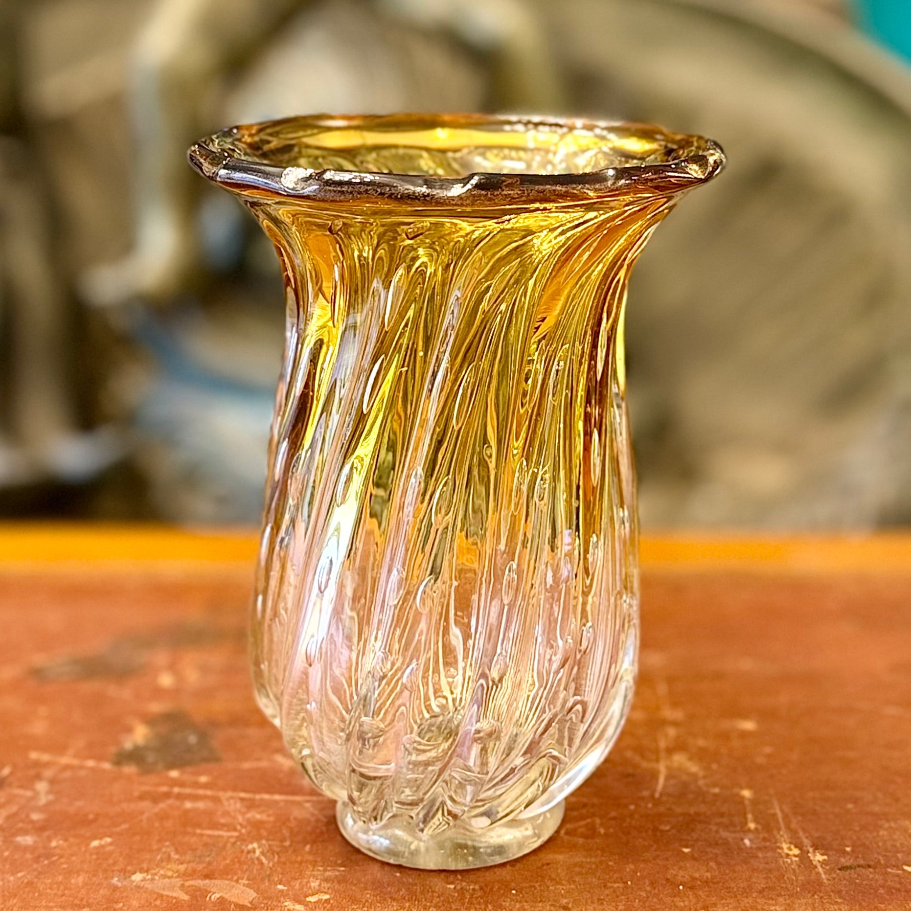 Florero cristal Yungay Obispo. Chile SXX