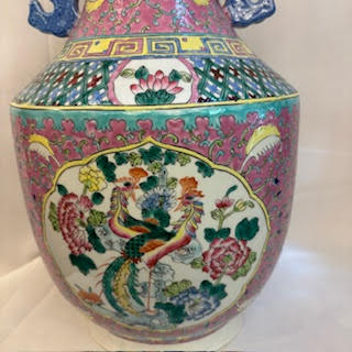 Par de jarrones china rosados. China SXX