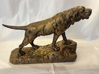 Perro firma L.BUREAU de bronce. Francia SXIX