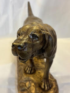Perro firma L.BUREAU de bronce. Francia SXIX