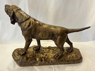 Perro firma L.BUREAU de bronce. Francia SXIX