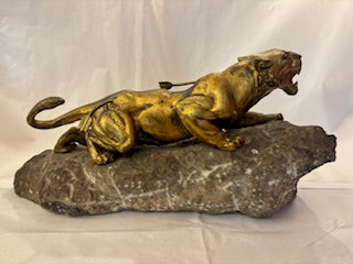 Pantera Francesa Bronce firma FATH. Francia S XIX