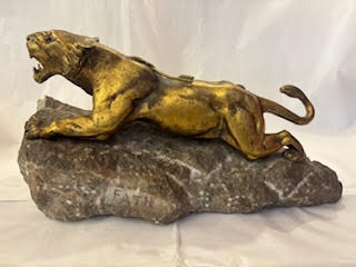 Pantera Francesa Bronce firma FATH. Francia S XIX