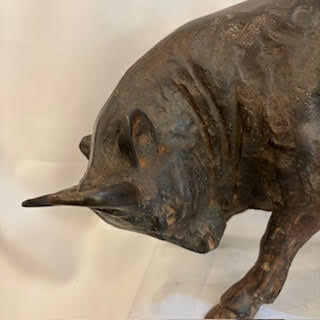 Toro Pierre firma Chenet Bronce. Francia SXX