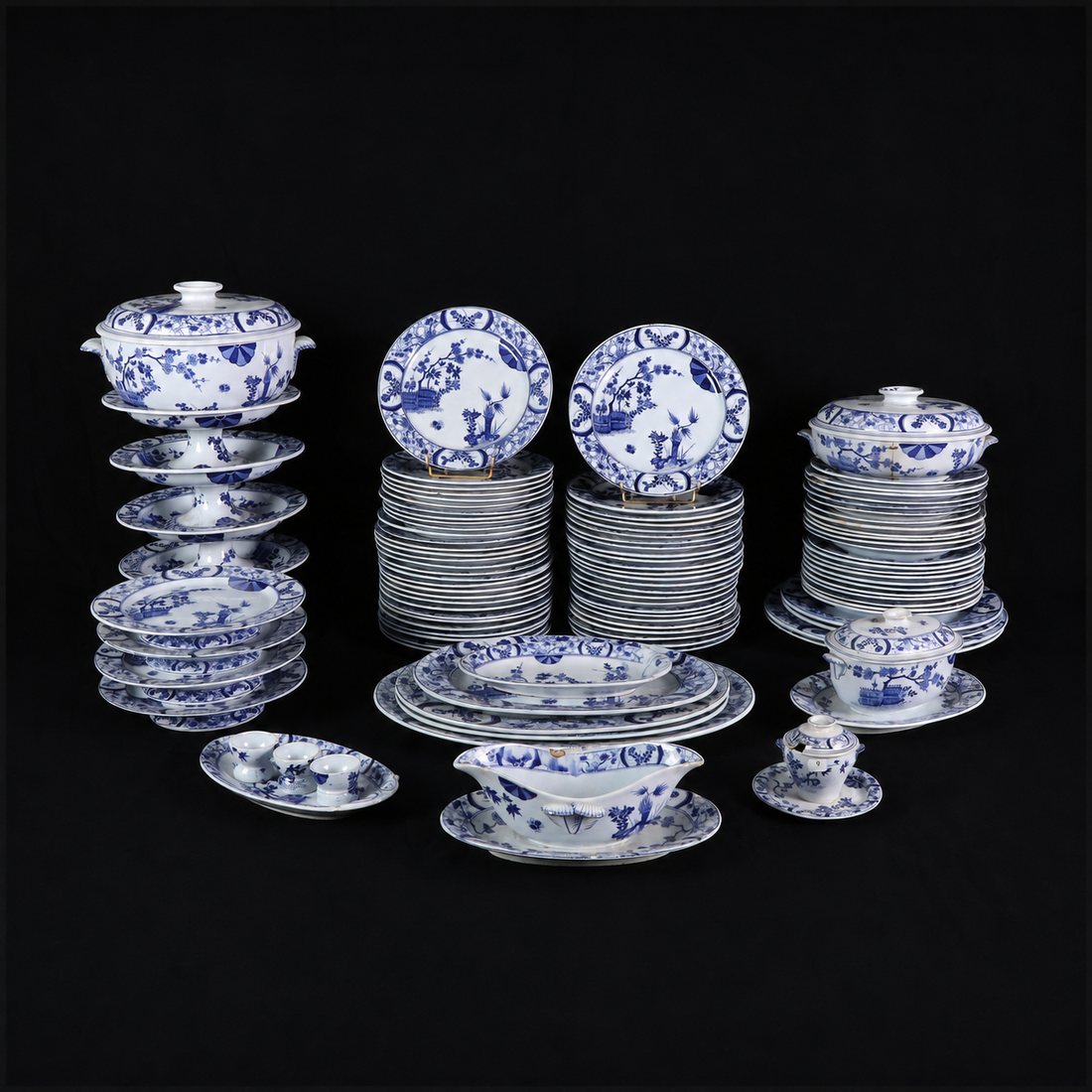 Vajilla porcelana Creil Montereau modelo Japón Imperial. Francia SXIX