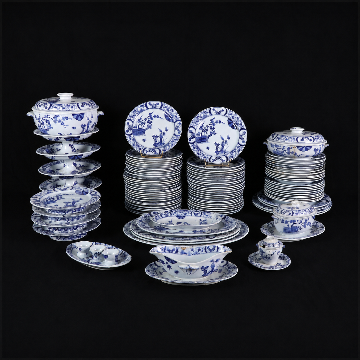 Vajilla porcelana Creil Montereau modelo Japón Imperial. Francia SXIX