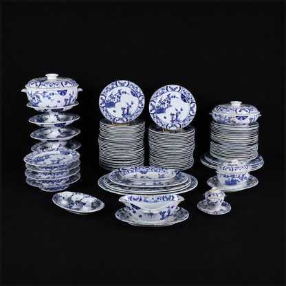 Vajilla porcelana Creil Montereau modelo Japón Imperial. Francia SXIX
