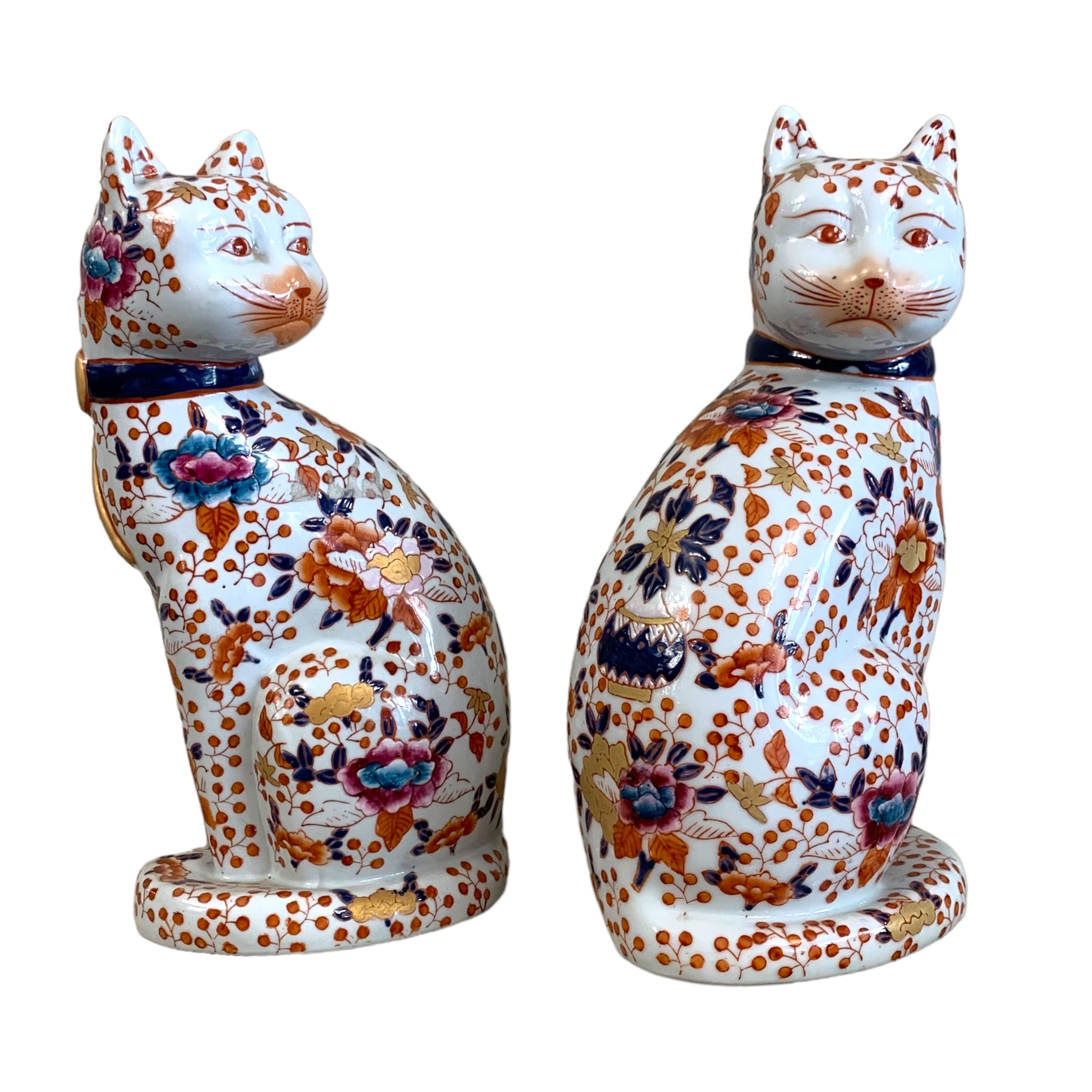 Par de gatos japoneses Imari. SXIX