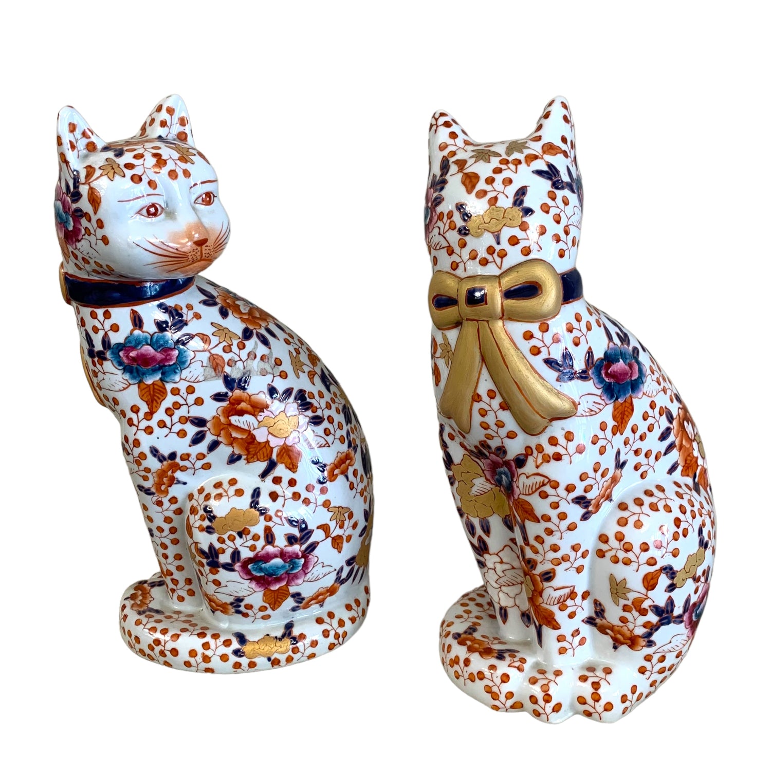 Par de gatos japoneses Imari. SXIX