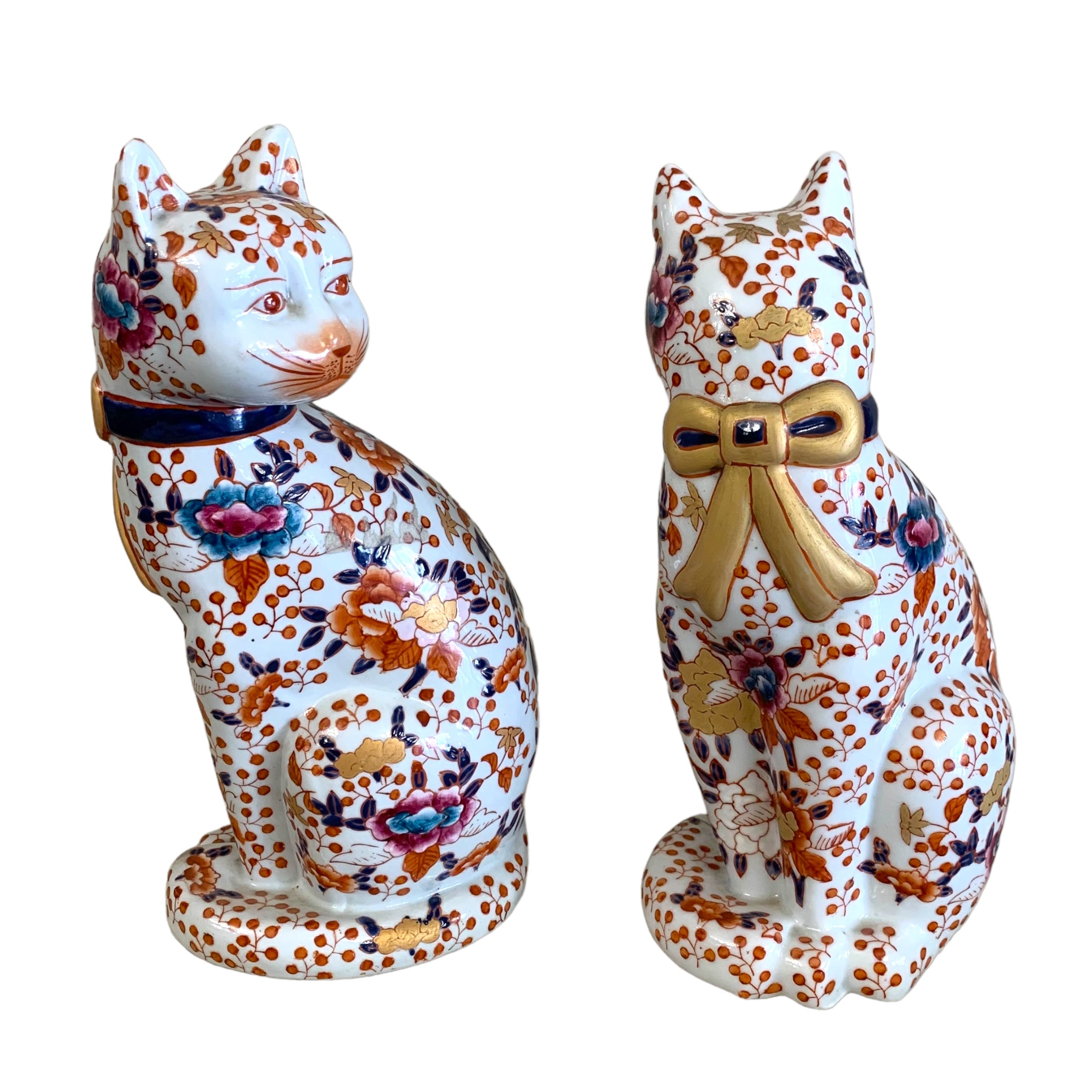 Par de gatos japoneses Imari. SXIX