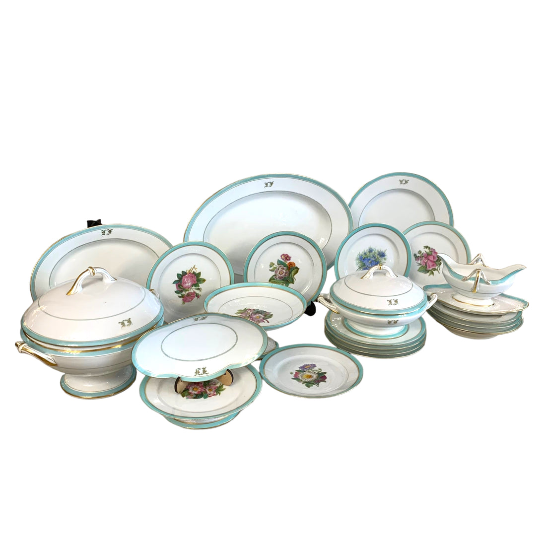 Vajilla de porcelana francesa "F.Dommartin" SXIX