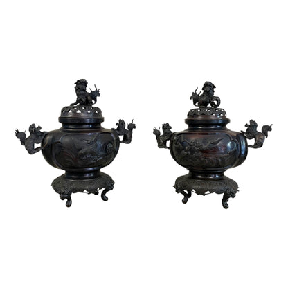 Par de sahumadores japoneses Meiji. SXIX