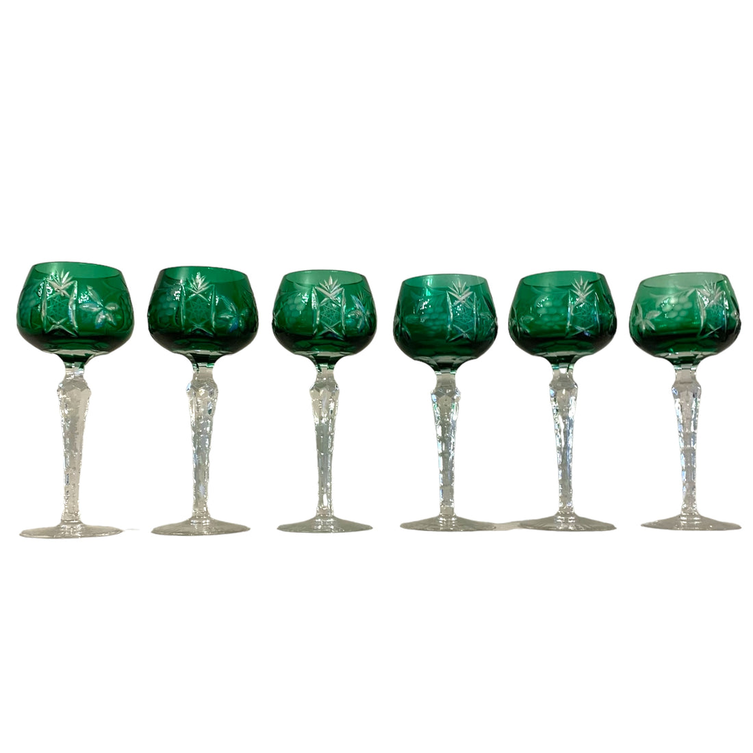 Set de 6 copas alemanas verdes. SXX