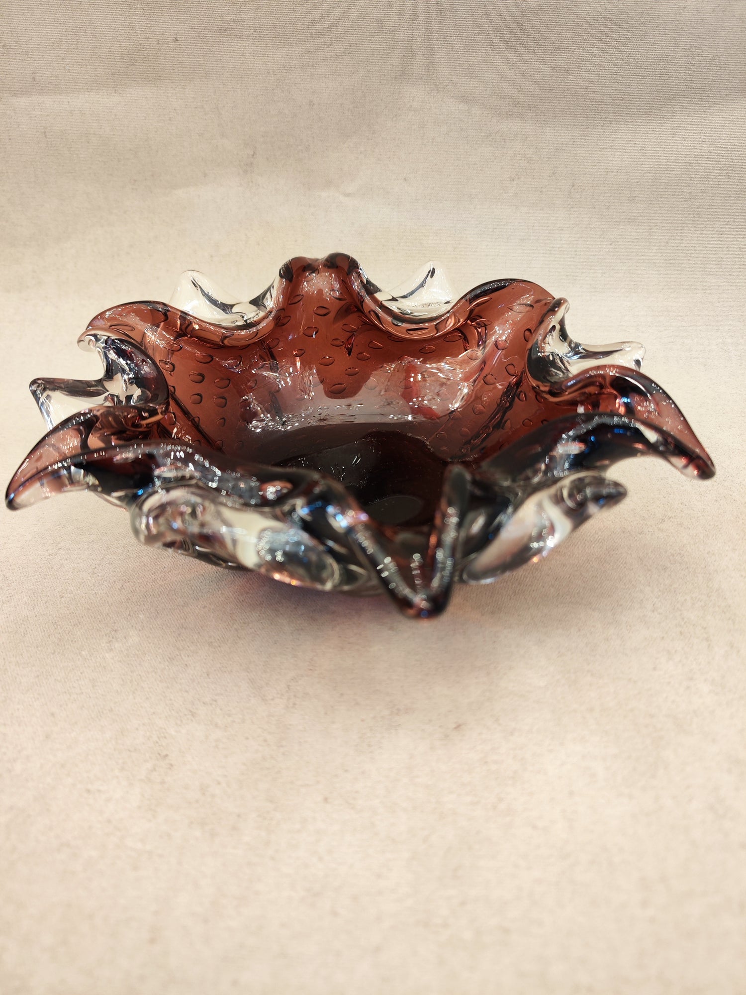 Centro de mesa Murano forma orgánica. Italia. SXX