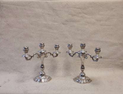 Par de candelabros peruanos plata Camusso. SXX