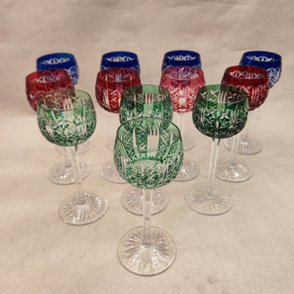 Juego de 12 copas Saint Louis modelo Risling. Francia. SXX