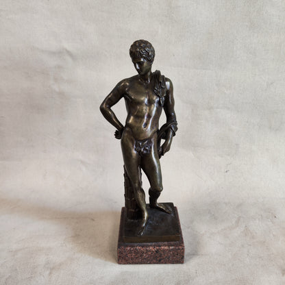 Escultura italiana de bronce dios Apolo. SXIX