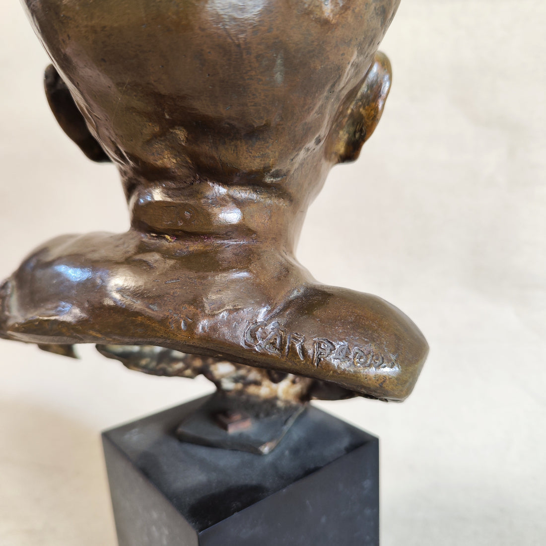 Busto bronce niño francés firmado. Francia. SXIX