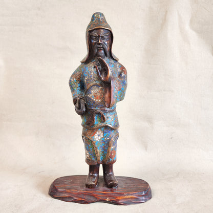 Guerrero samurái japones cloissone. japón Meiji SXIX