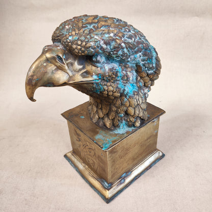Busto de bronce de águila imperial china SXIX