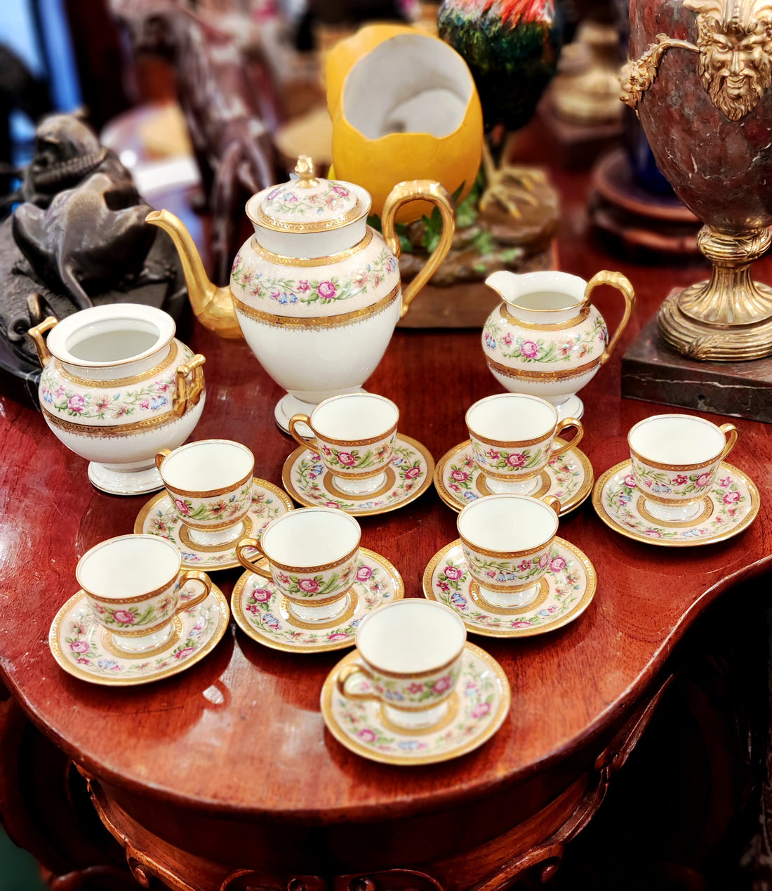 Juego de porcelana pára cafe Limoges Charles Ahrenfaldt. Francia 1920