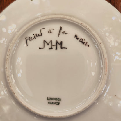 Juego de 5 tazas café Limoges France por M-M Le Chamberlain. Francia SXX